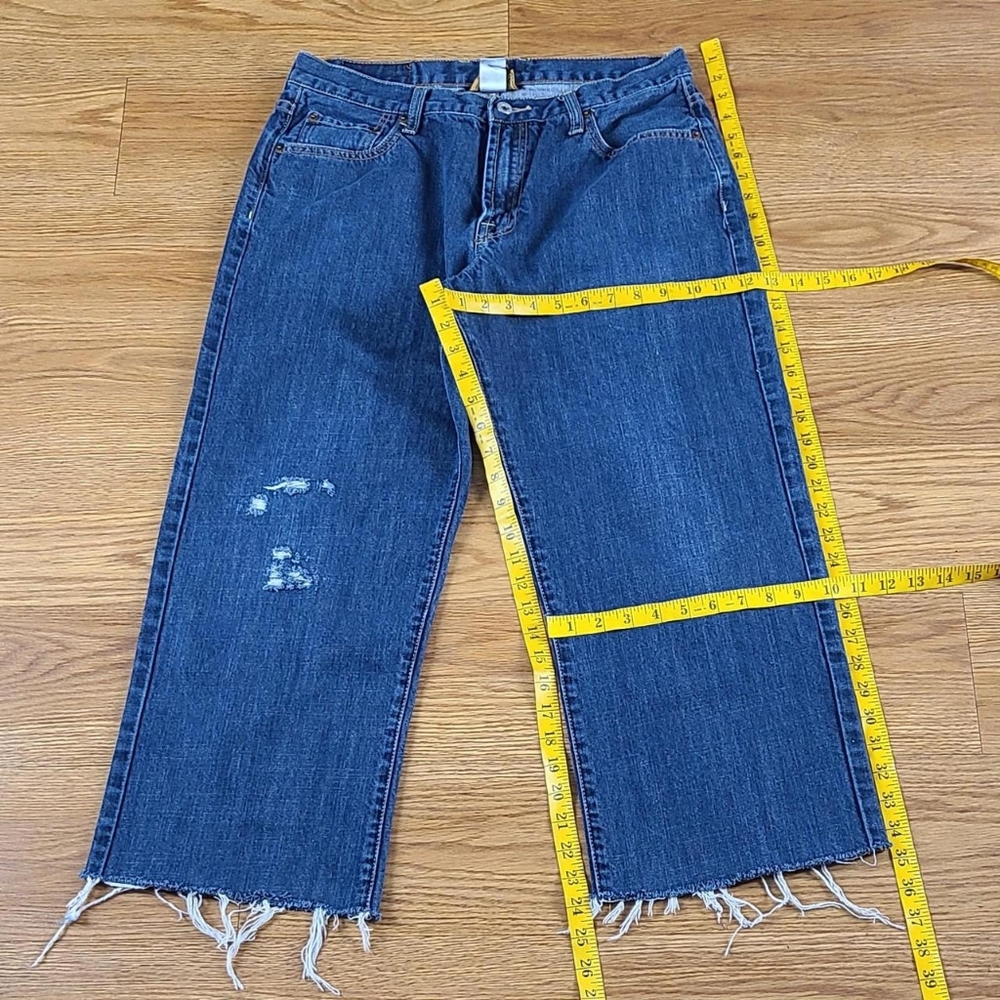LUCKY 34x24 DUNGAREES SHORT INSEAM STRAIGHT 165 WIDE LEG MEN'S DISTRESSED JEANS